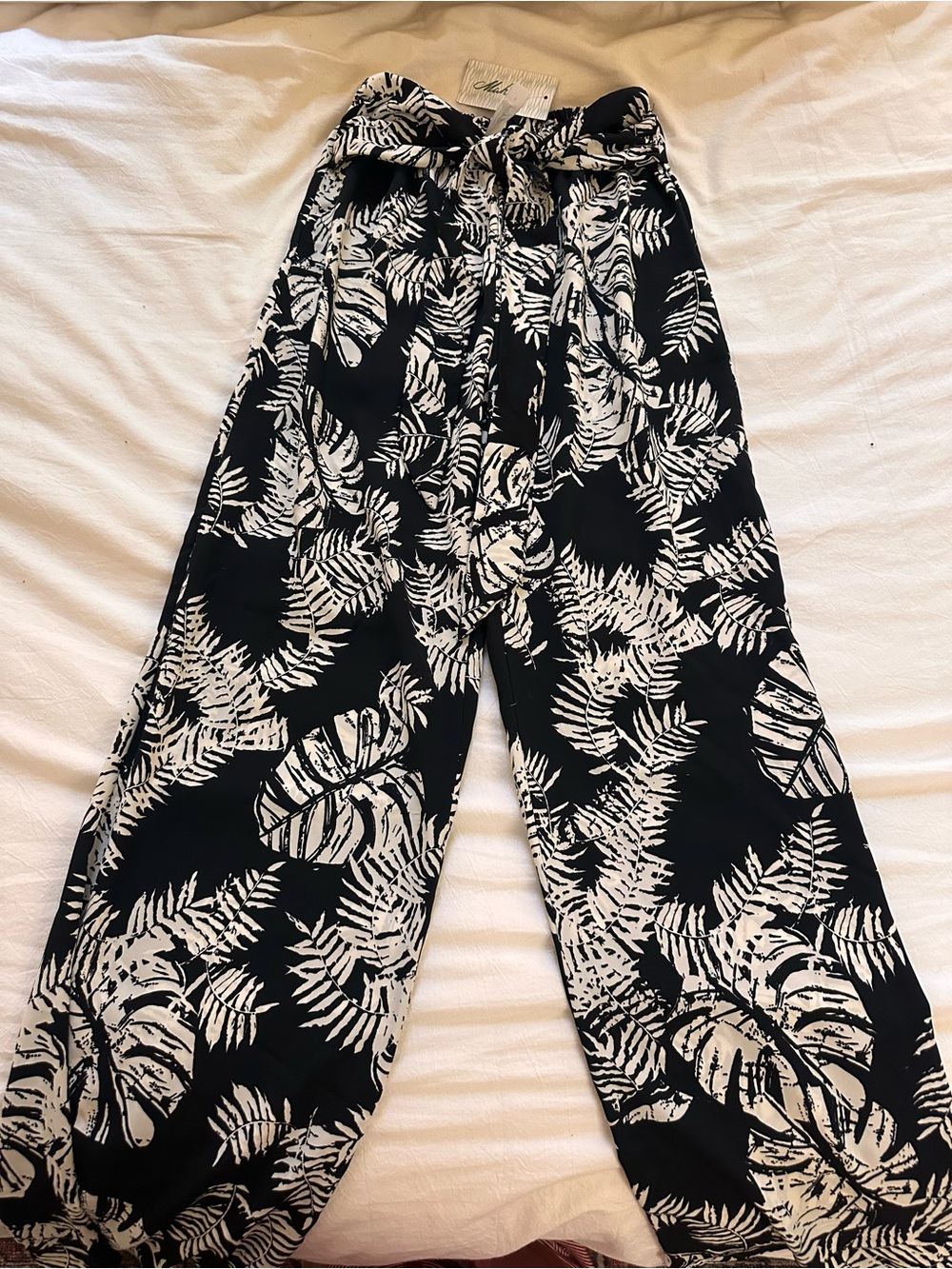 NWT Mahina Tropical Print Wide-Leg Pants Size S